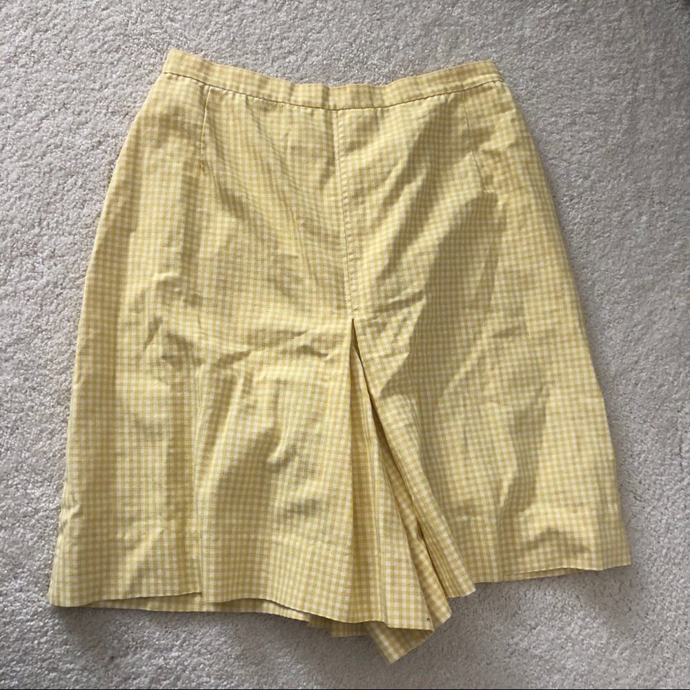 Vintage handmade yellow gingham skort